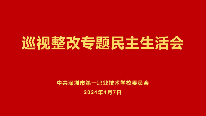 我校党委召开巡视整改专题民主生活会